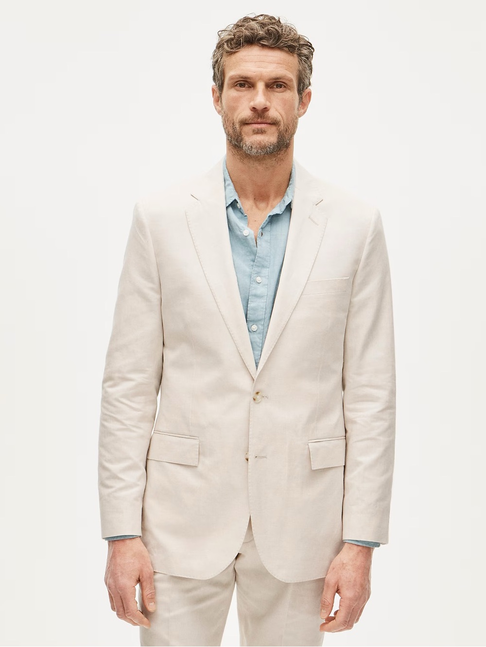 J. CREW Ludlow Slim-fit suit jacket in Baird McNutt Irish cotton-linen 40 R $298 - Picture 2 of 10